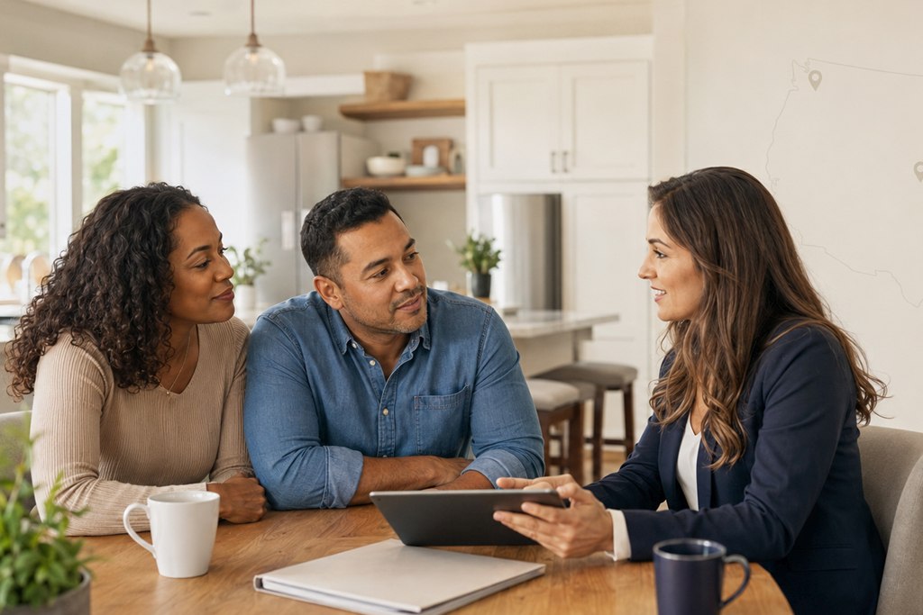 Christian Realtor meeting with homebuyers while serving clients across the United States