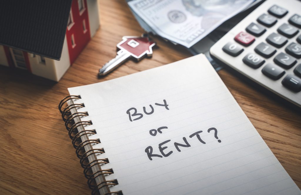 A professional consultant guiding a client to make an easy buy or rent financial decision with expert real estate advice.